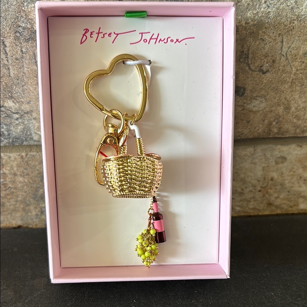 NWT and NIB Betsey Johnson Pink and Gold Key & Card Holder 2 available